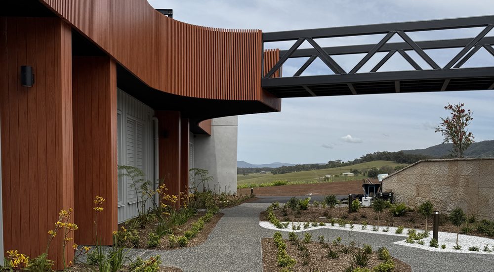 Completed Monado project — exterior with timber cladding